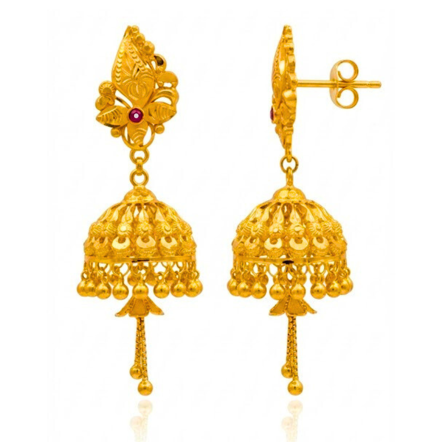 22K Gold Jhumka Earrings