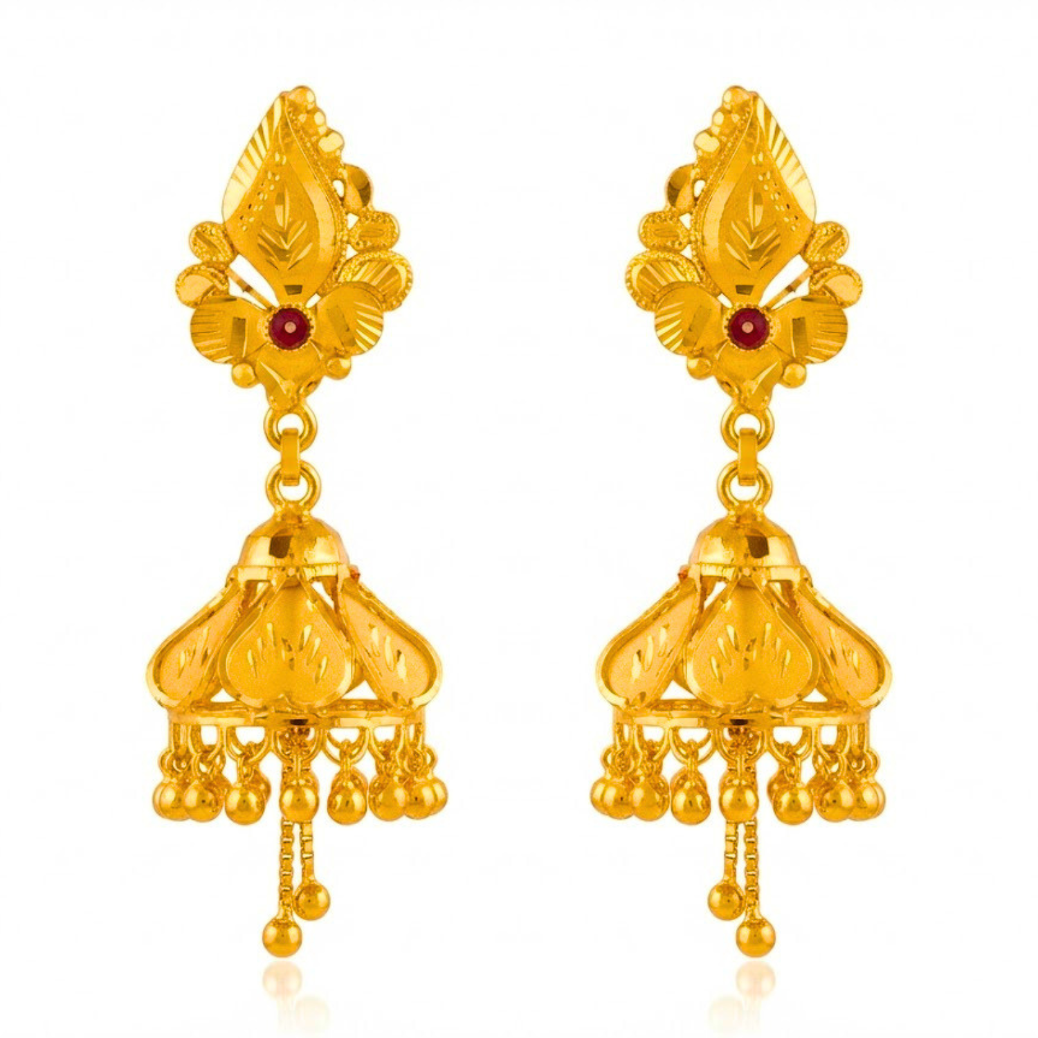 Classy Heritage Gold Jhumka Earrings