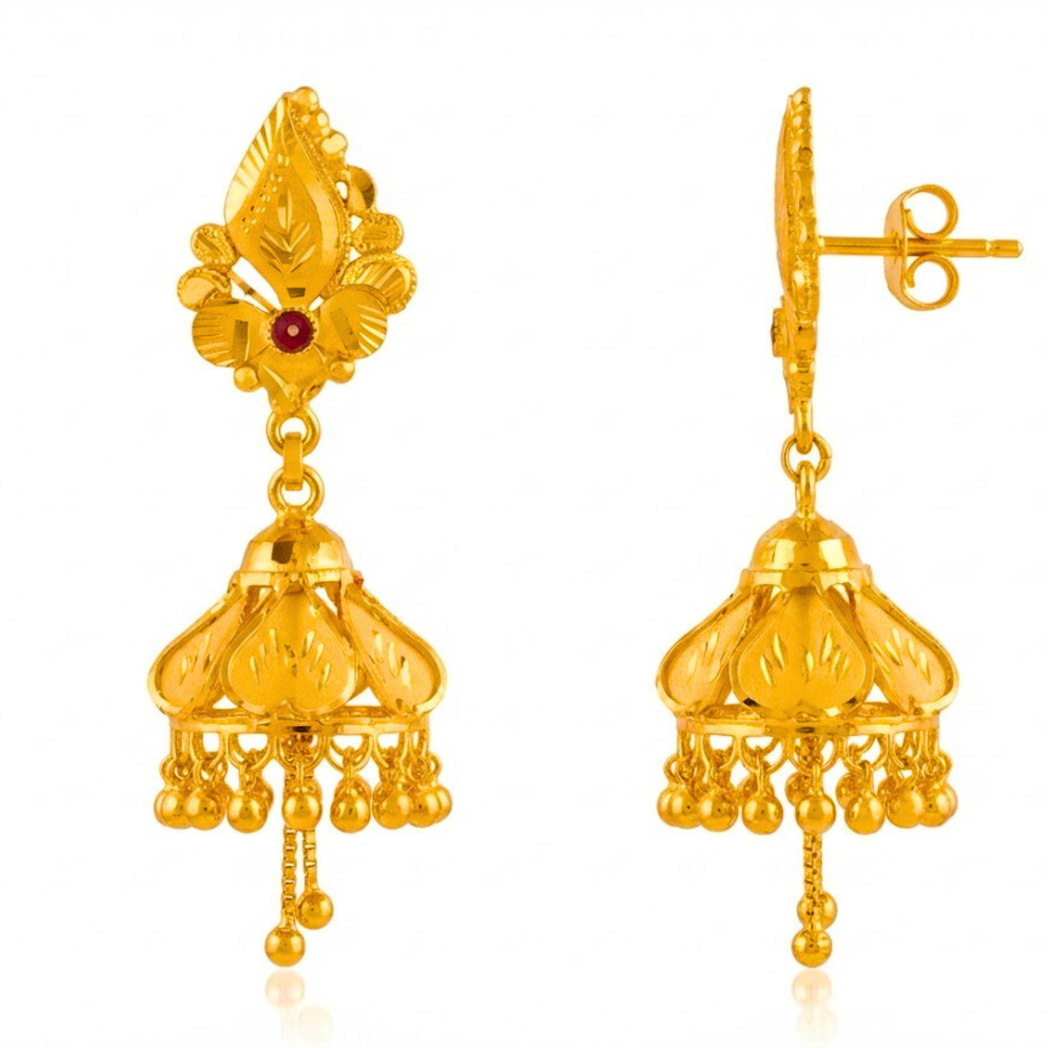 Classy Heritage Gold Jhumka Earrings