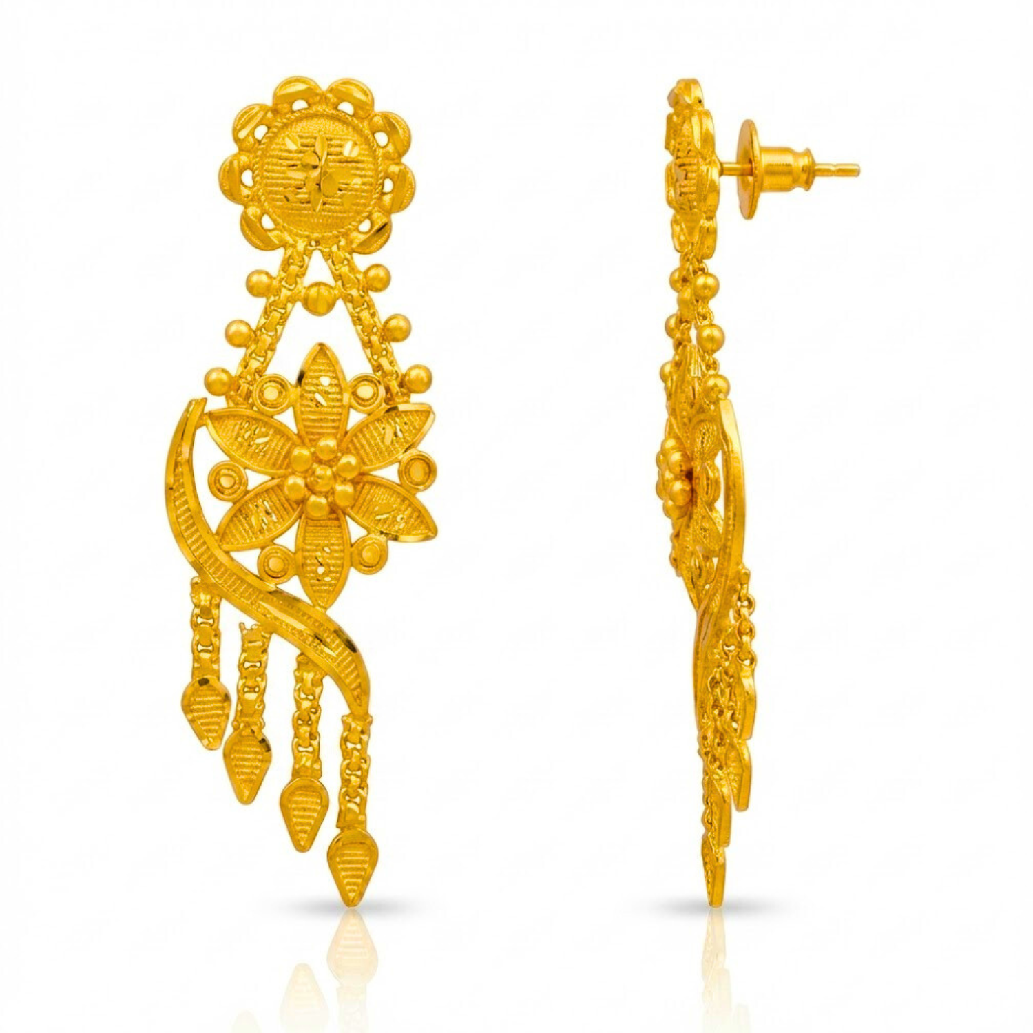Botanical Gleam Gold Drop Earrings
