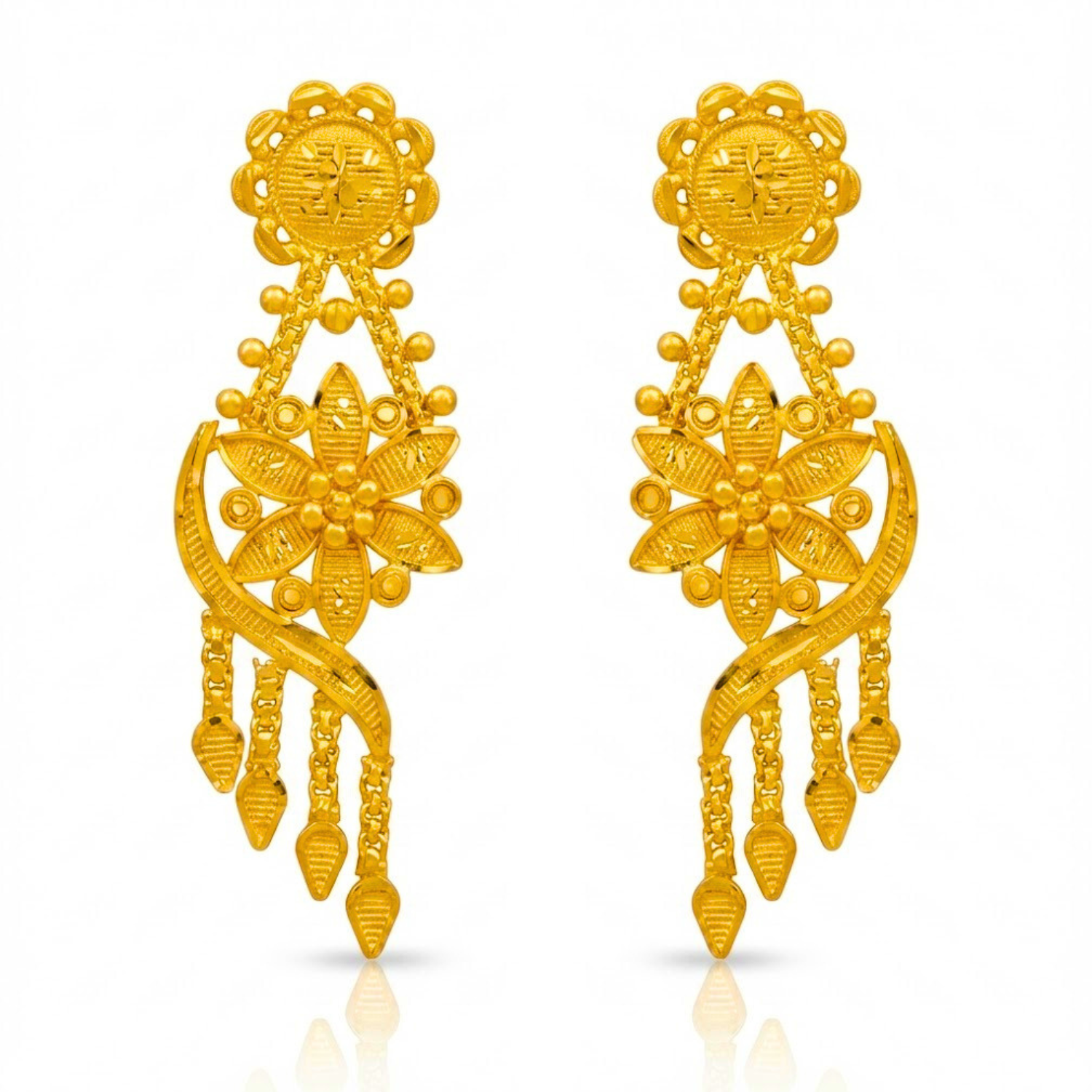 Botanical Gleam Gold Drop Earrings
