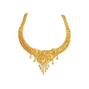 22KT Yellow Gold Traditional Bridal Necklace with Paisley Motif