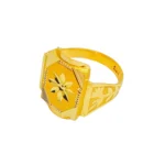 22KT Yellow Gold Floral Engraved Men’s Ring