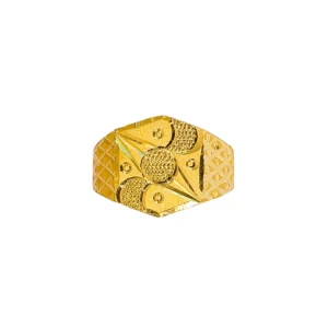22KT Yellow Gold Heavy Textured Men’s Ring