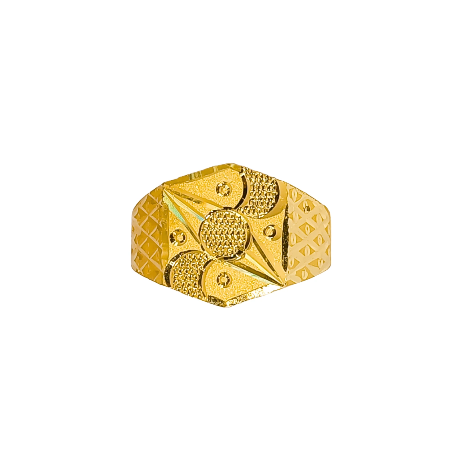 22KT Yellow Gold Heavy Textured Men’s Ring