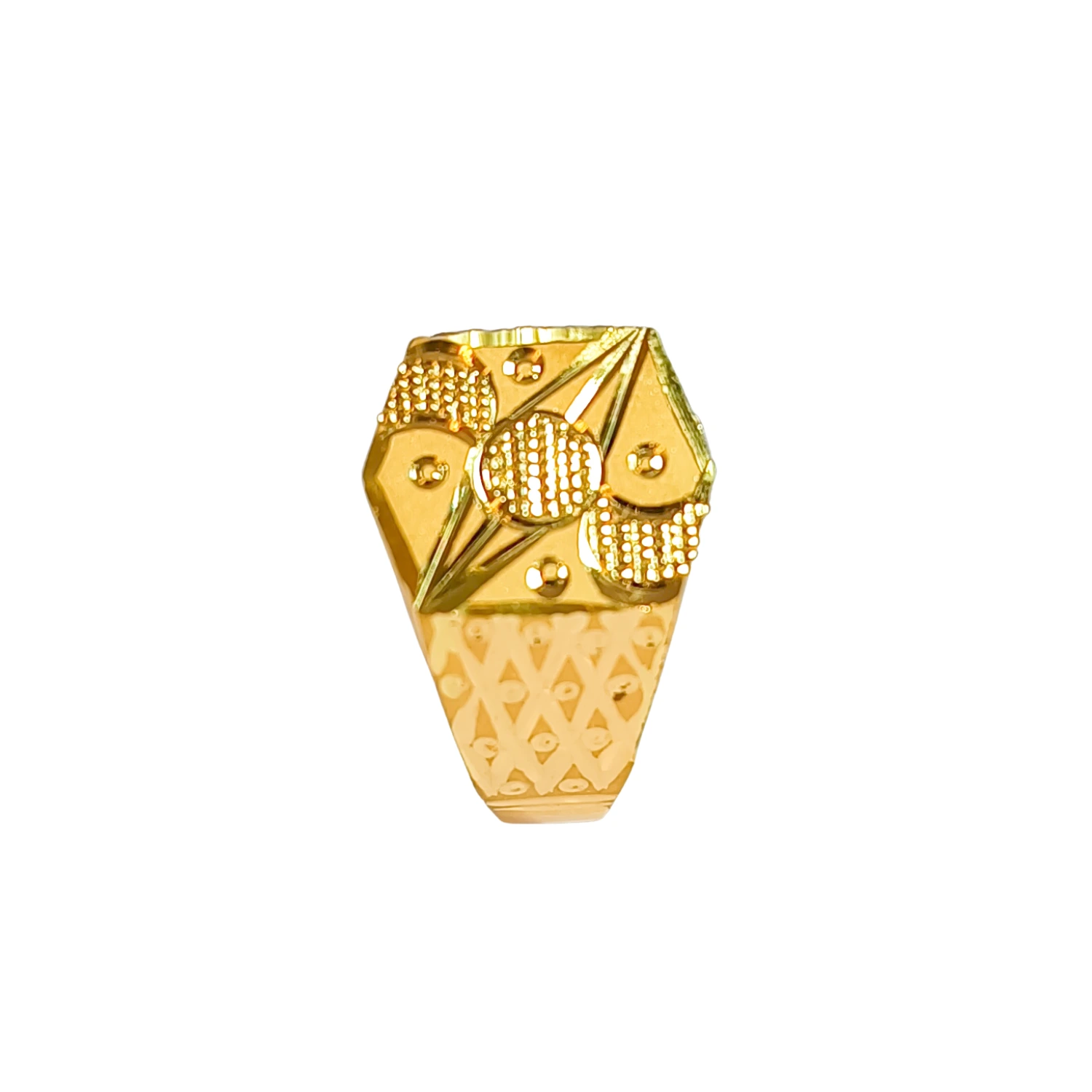 22KT Yellow Gold Heavy Textured Men’s Ring